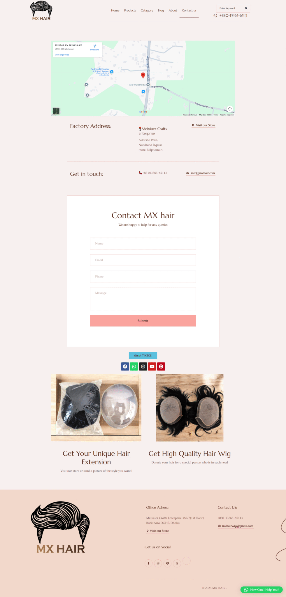 MX Hair Contact Page